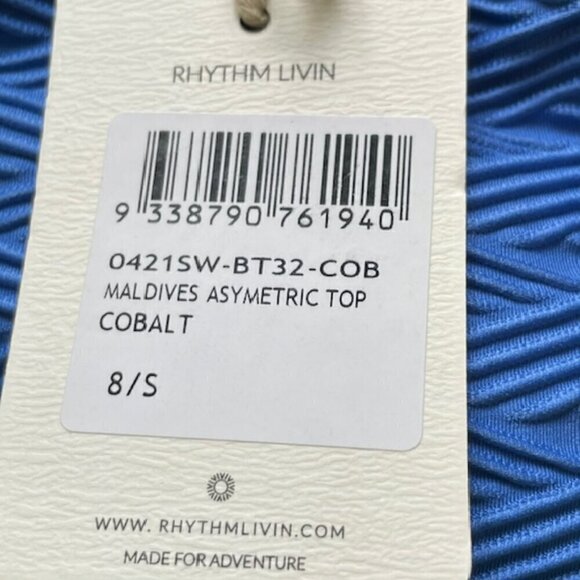 Rhythm. Maldives Cobalt Blue Ribbed High Rise Bikini Swim Set NWT Small - Picture 8 of 11